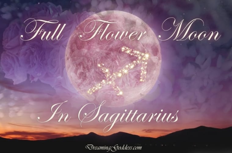 Full Flower Moon in Sagittarius Dreaming Goddess