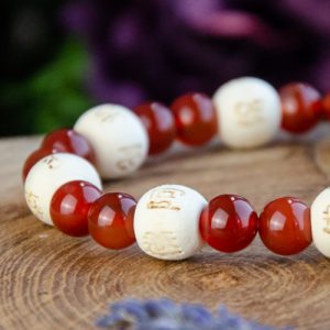 Carnelian Karma Beads Bracelet at DreamingGoddess.com