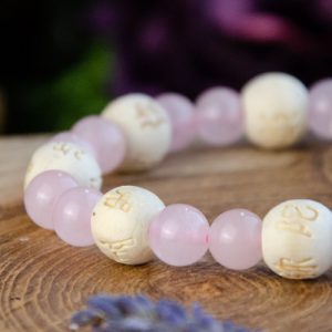 Rose Quartz Karma Beads Bracelet at DreamingGoddess.com