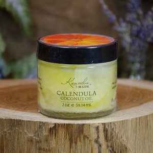 Jar of Calendula infused Coconut Oil