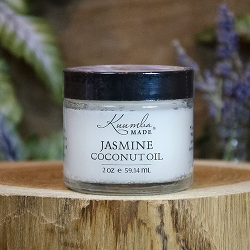 Jar of Jasmine infused Coconut Oil