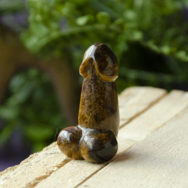 Tiger's Eye Lingam at DreamingGoddess.com; Crystal Pimmel