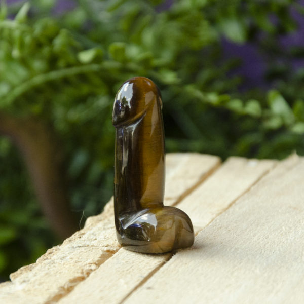 Tiger's Eye Lingam at DreamingGoddess.com; Crystal Pimmel