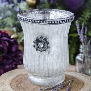 Silver Rimmed Votive Candle Holder at DreamingGoddess.com