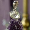 Raw Amethyst and Herkimer Pendant at DreamingGoddess.com