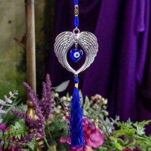 Hanging Evil Eye ~ Wings with Tassel at DreamingGoddess.com