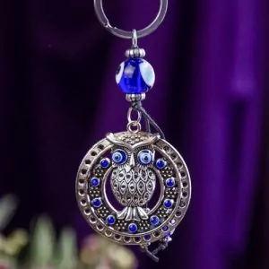 Evil Eye Keychain ~ Owl at DreamingGoddess.com