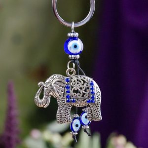 Evil Eye Keychain ~ Elephant at DreamingGoddess.com