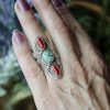 Red Coral and Turquoise Ring at DreamingGoddess.com