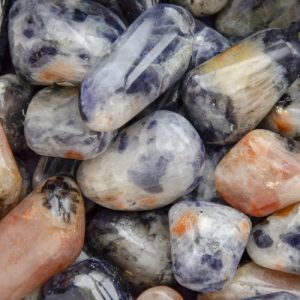 Tumbled Sunstone and Iolite at DreamingGoddess.com