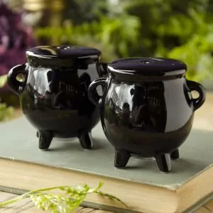 Cauldron Salt & Pepper Shaker Set at DreamingGoddess.com