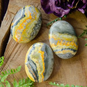 Bumblebee Jasper Palm Stones at DreamingGoddess.com