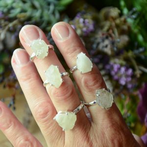 Raw Libyan Desert Glass Ring at DreamingGoddess.com