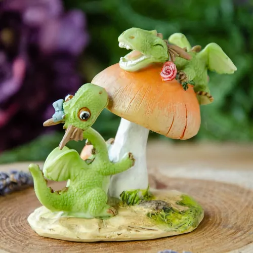 Statuette ~ Dragons Frolicking on Mushroom product image