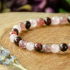 Garnet, Rose Quartz, & Strawberry Quartz beaded bracelet at DreamingGoddess.com