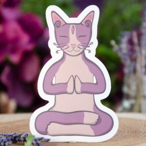 Namaste Kitty Sticker at DreamingGoddess.com