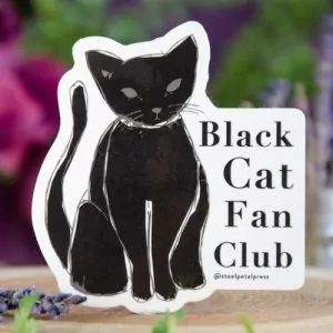 Black Cat Fan Club Sticker at DreamingGoddess.com