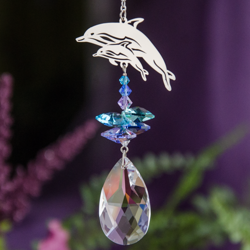 Crystal Fantasy Dolphin Suncatcher at DreamingGoddess.com