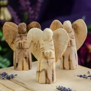 Palo Santo Carved Angel at DreamingGoddess.com