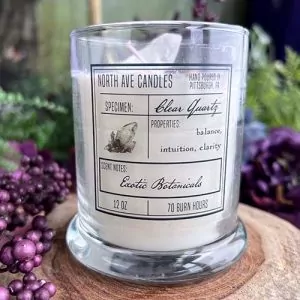 Clear Quartz Crystal Candle at DreamingGoddess.com