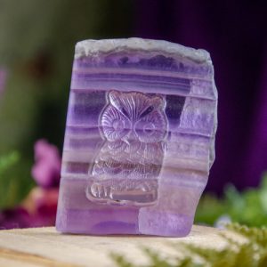 Fluorite Owl Carving at DreamingGoddess.com