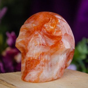 Golden Healer Quartz Skull with Iron Inclusions at DreamingGoddess.com