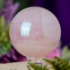 Aurora Borealis AB Rose Quartz Sphere at DreamingGoddess.com