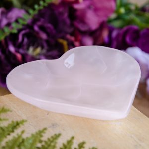 Pink Calcite Heart Dish at DreamingGoddess.com