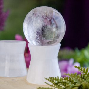 Selenite Sphere Stand at DreamingGoddess.com