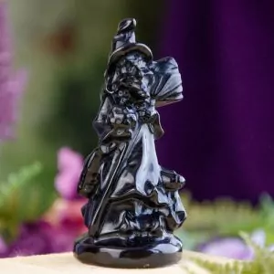 Black Obsidian Witch Statue at DreamingGoddess.com