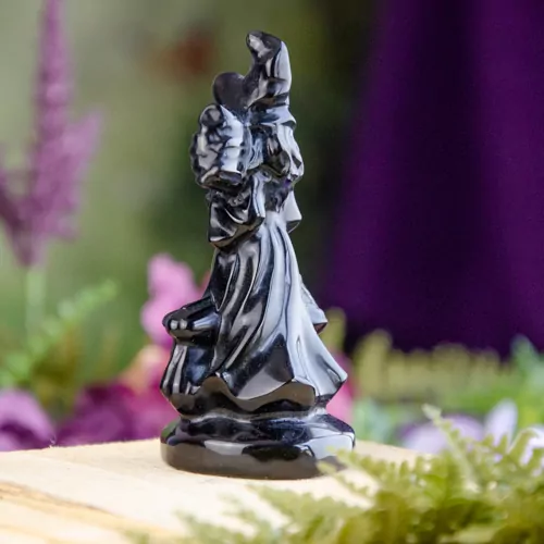 Black Obsidian Witch Statue at DreamingGoddess.com