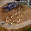 Trollbinde Crescent Moon Labradorite Earrings at DreamingGoddess.com