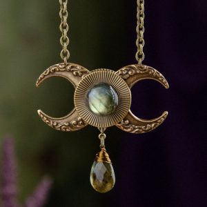 Trollbind Triple Moon with Labradorite at DreamingGoddess.com