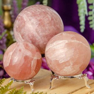 Rose Calcite Spheres at DreamingGoddess.com