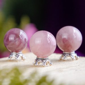 Lavender Rose Quartz Spheres at DreamingGoddess.com