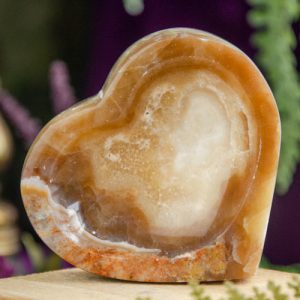 Banded Calcite Heart Bowl at DreamingGoddess.com