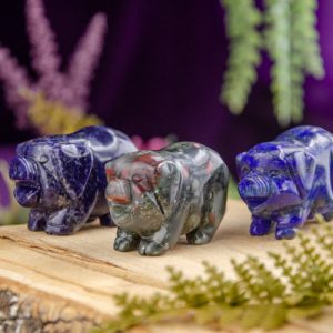 Carved Stone Pigs at DreamingGoddess.com