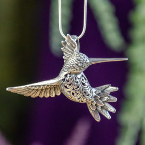 Sterling Silver Hummingbird Pendant at DreamingGoddess.com