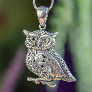 Sterling Silver Owl Pendant at DreamingGoddess.com