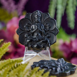 Kuan Yin Black Obsidian Carving at DreamingGoddess.com