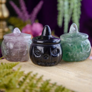 Assorted Stone Carved Pumpkins at DreamingGoddess.com