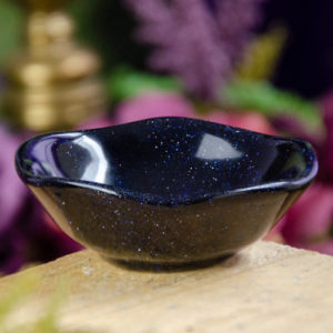 Blue Goldstone Fluted Bowl at DreamingGoddess.com