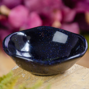 Blue Goldstone Fluted Bowl at DreamingGoddess.com