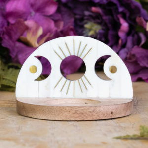 Moon Phase Carved Tea Light Holder at DreamingGoddess.com