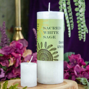 White Sage Candle and Votive at DreamingGoddess.com