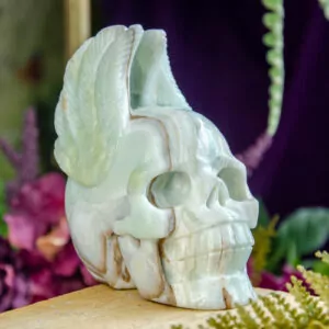 Caribbean Calcite Winged Skull at DreamingGoddess.com