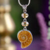 Ammonite Pendant with Citrine at DreamingGoddess.com