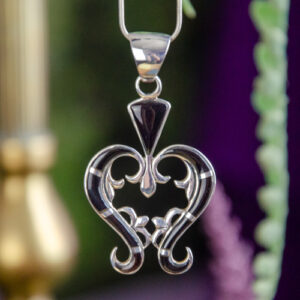 Filigree Heart with Black Inlay Pendant at DreamingGoddess.com