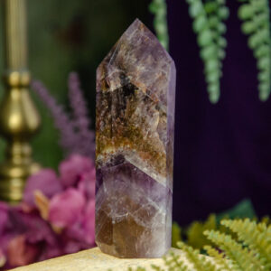 Amethyst with Cacoxenite Tower at DreamingGoddess.com