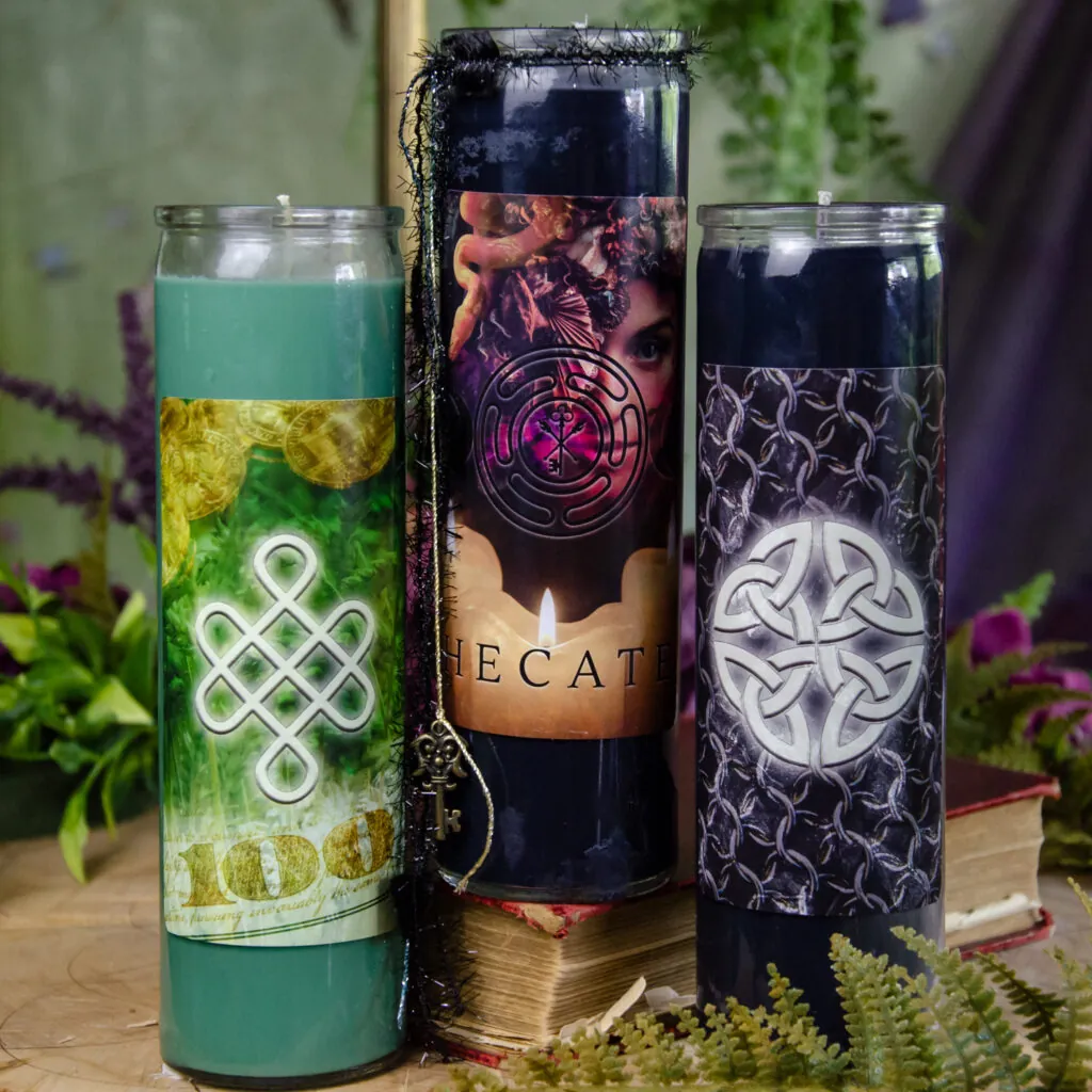 Assorted Soy Candles (Money, Hecate, Protection) at DreamingGoddess.com